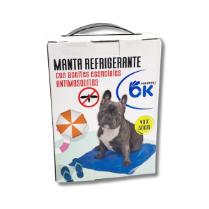 Manta Refrigerante para Mascotas 40 × 50 cm – Gel Activo + Aceites Naturales Antimosquitos